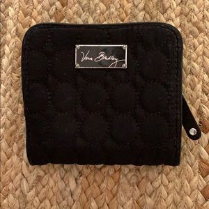 Vera Bradley black fabric fold wallet lots spaces